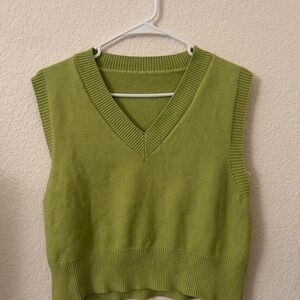 Green Sleeveless Sweater Vest Size Small